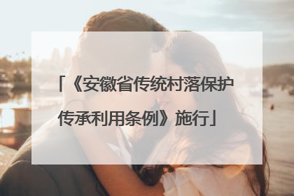 《安徽省传统村落保护传承利用条例》施行
