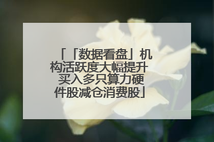 「数据看盘」机构活跃度大幅提升 买入多只算力硬件股减仓消费股
