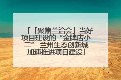 「聚焦兰洽会」当好项目建设的“金牌店小二” 兰州生态创新城加速推进项目建设