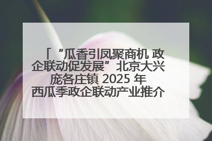 “瓜香引凤聚商机 政企联动促发展”北京大兴庞各庄镇 2025 年西瓜季政企联动产业推介活动圆满举行
