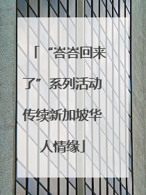 “峇峇回来了”系列活动传续新加坡华人情缘