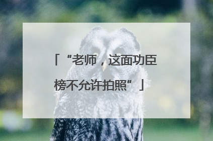 “老师，这面功臣榜不允许拍照”