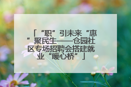 “职”引未来“惠”聚民生——仓园社区专场招聘会搭建就业“暖心桥”