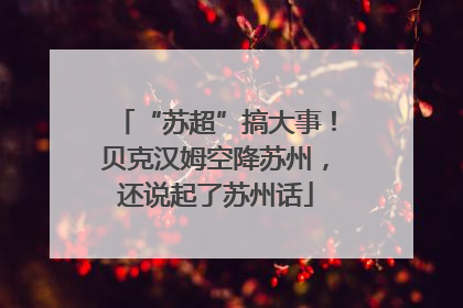 “苏超”搞大事！贝克汉姆空降苏州，还说起了苏州话