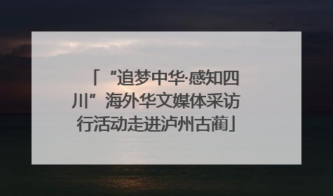 “追梦中华·感知四川”海外华文媒体采访行活动走进泸州古蔺