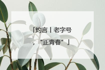 灼言丨老字号，“正青春”
