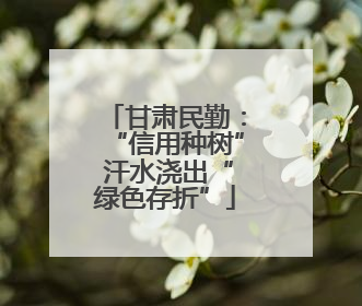 甘肃民勤：“信用种树” 汗水浇出“绿色存折”