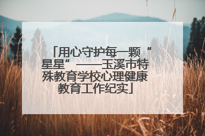 用心守护每一颗“星星”——玉溪市特殊教育学校心理健康教育工作纪实