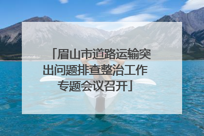 眉山市道路运输突出问题排查整治工作专题会议召开