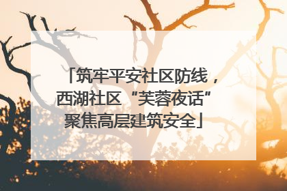 筑牢平安社区防线，西湖社区“芙蓉夜话”聚焦高层建筑安全
