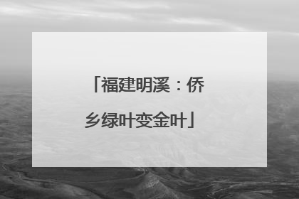 福建明溪：侨乡绿叶变金叶