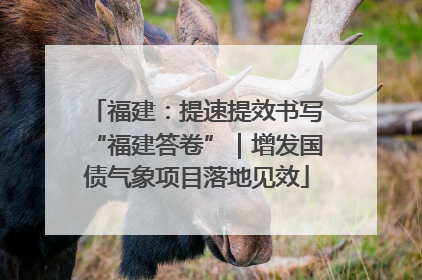 福建：提速提效书写“福建答卷”｜增发国债气象项目落地见效