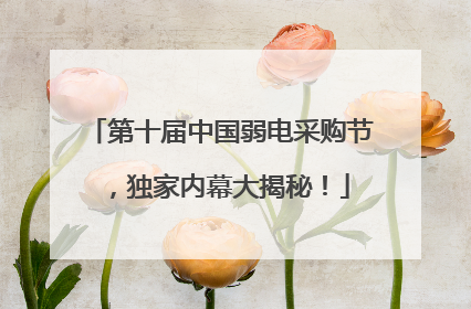 第十届中国弱电采购节，独家内幕大揭秘！