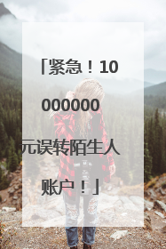 紧急！10000000元误转陌生人账户！