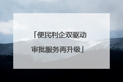 便民利企双驱动 审批服务再升级