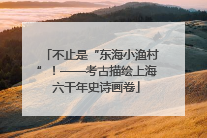 不止是“东海小渔村”！——考古描绘上海六千年史诗画卷