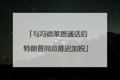 与冯德莱恩通话后 特朗普同意推迟加税