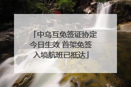 中乌互免签证协定今日生效 首架免签入境航班已抵达