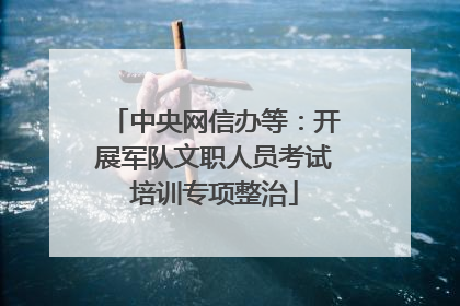 中央网信办等：开展军队文职人员考试培训专项整治