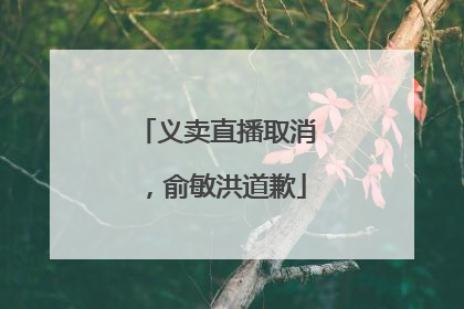 义卖直播取消，俞敏洪道歉