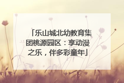 乐山城北幼教育集团桃源园区：享动漫之乐，伴多彩童年