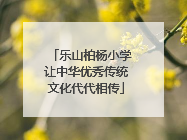 乐山柏杨小学让中华优秀传统文化代代相传