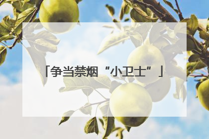 争当禁烟“小卫士”