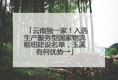 云南独一家！入选生产服务型国家物流枢纽建设名单，玉溪有何优势→