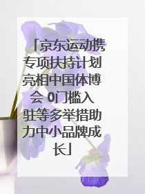 京东运动携专项扶持计划亮相中国体博会 0门槛入驻等多举措助力中小品牌成长