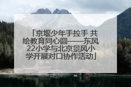 京堰少年手拉手 共绘教育同心圆——东风22小学与北京景风小学开展对口协作活动