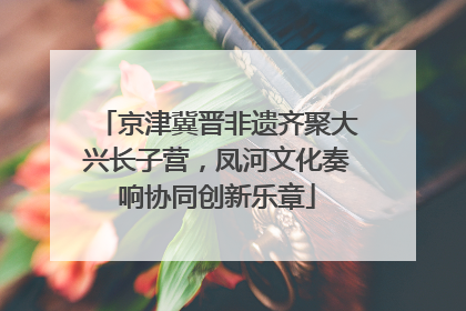 京津冀晋非遗齐聚大兴长子营，凤河文化奏响协同创新乐章