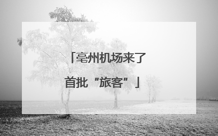 亳州机场来了首批“旅客”