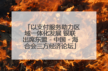 以支付服务助力区域一体化发展 银联出席东盟－中国－海合会三方经济论坛