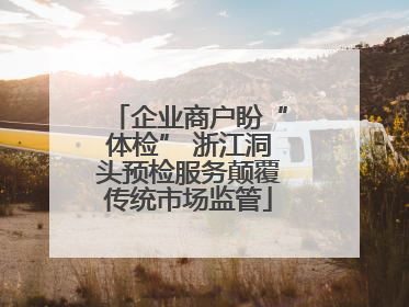 企业商户盼“体检” 浙江洞头预检服务颠覆传统市场监管