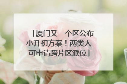 厦门又一个区公布小升初方案！两类人可申请跨片区派位