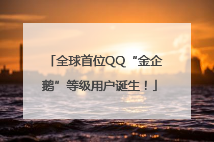 全球首位QQ“金企鹅”等级用户诞生！
