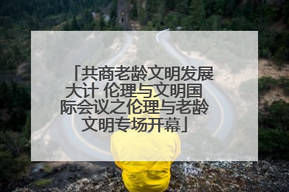 共商老龄文明发展大计 伦理与文明国际会议之伦理与老龄文明专场开幕