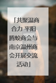 共聚温商合力 平阳腾蛟商会与南京温州商会开展交流活动