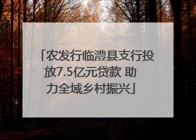 农发行临澧县支行投放7.5亿元贷款 助力全域乡村振兴