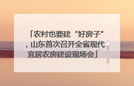农村也要建“好房子”，山东首次召开全省现代宜居农房建设现场会