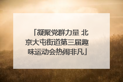凝聚党群力量 北京大屯街道第三届趣味运动会热闹非凡