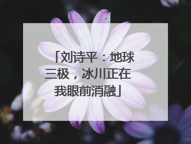 刘诗平：地球三极，冰川正在我眼前消融