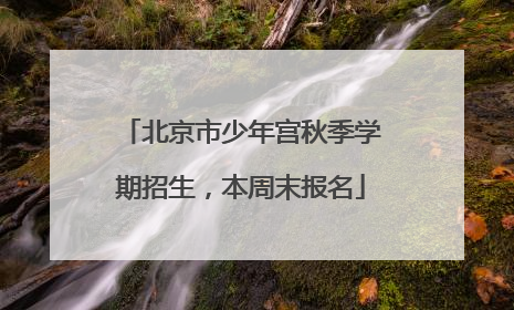 北京市少年宫秋季学期招生，本周末报名