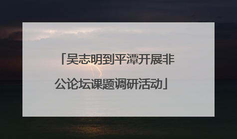 吴志明到平潭开展非公论坛课题调研活动