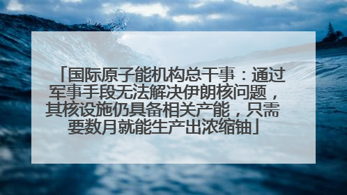 国际原子能机构总干事：通过军事手段无法解决伊朗核问题，其核设施仍具备相关产能，只需要数月就能生产出浓缩铀