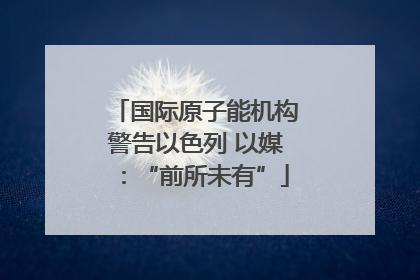 国际原子能机构警告以色列 以媒：“前所未有”