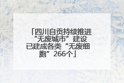 四川自贡持续推进“无废城市”建设 已建成各类“无废细胞”266个
