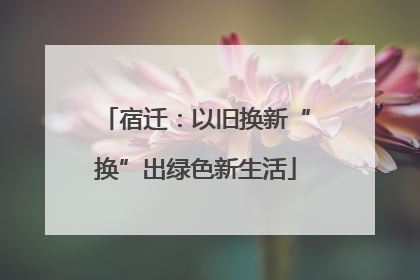 宿迁：以旧换新“换”出绿色新生活