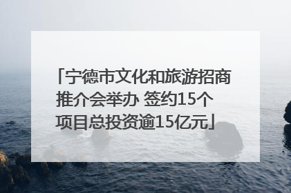 宁德市文化和旅游招商推介会举办 签约15个项目总投资逾15亿元