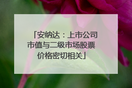安纳达：上市公司市值与二级市场股票价格密切相关